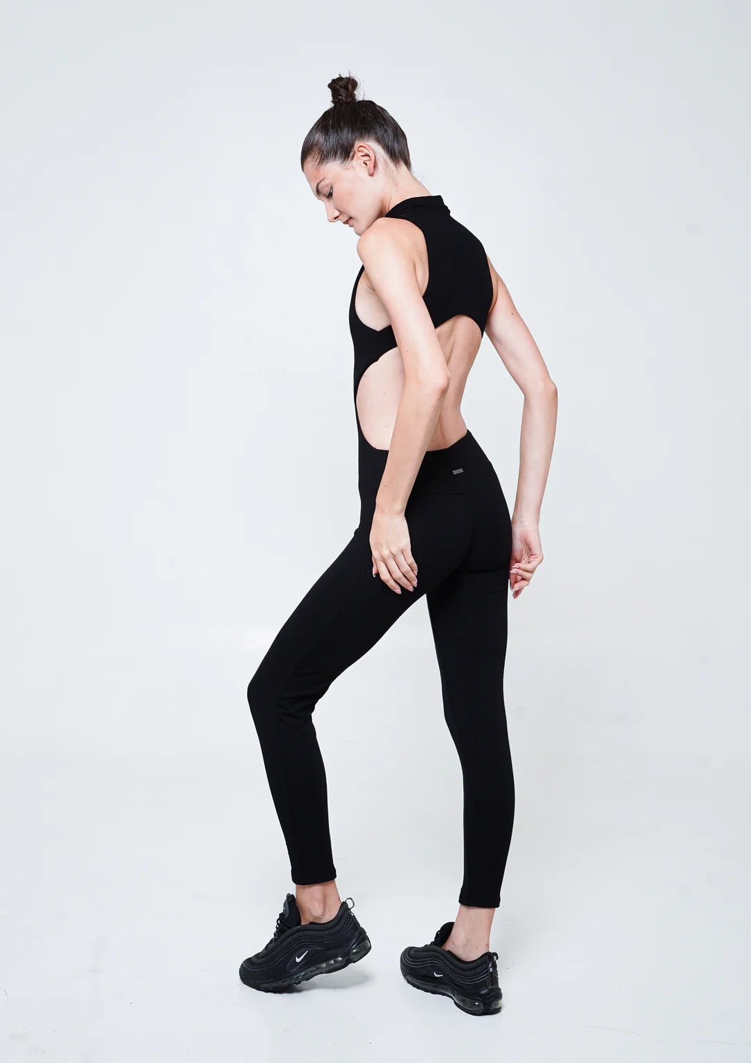 Ianthe Cut Out Full Body Onesie in Black