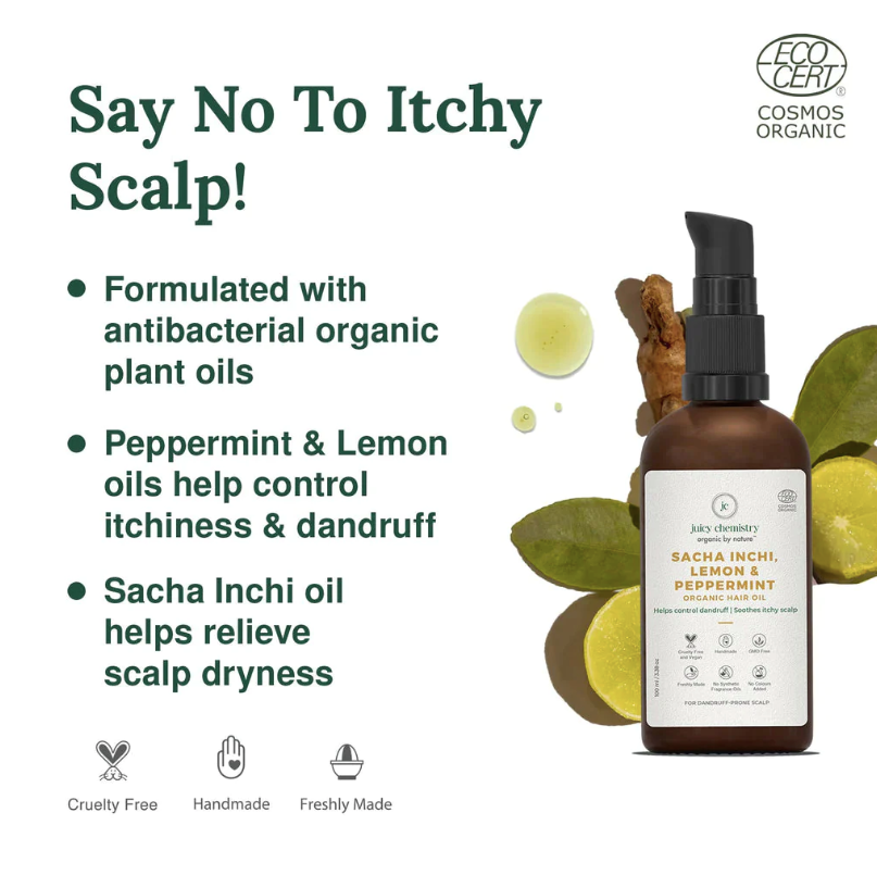 Sacha Inchi, Lemon & Peppermint Organic Hair Serum