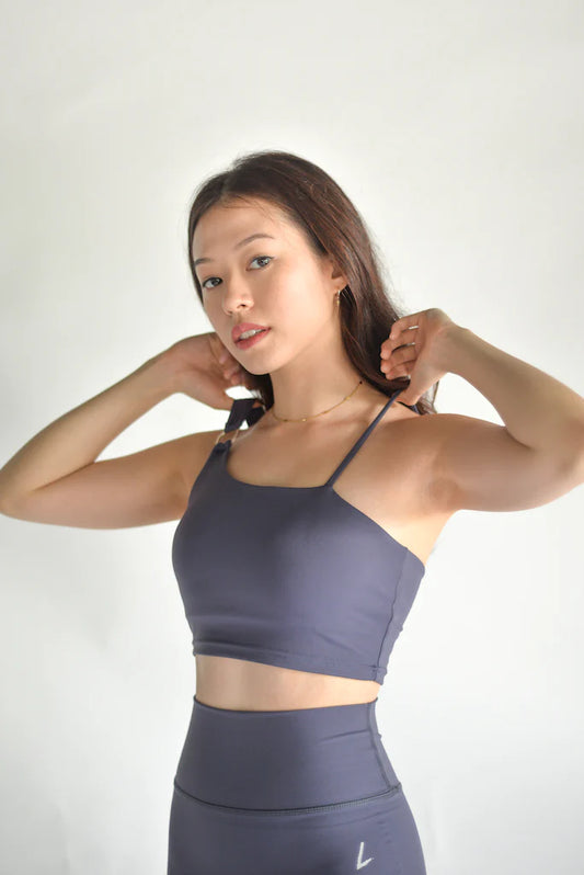 Revival Recycle One Shoulder Strap Bra - Charcoal