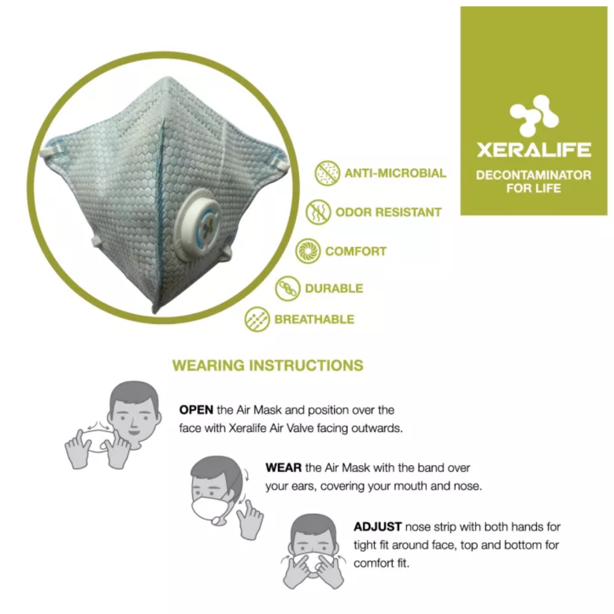 Xeralife Decontaminator Air Mask (3 pcs) - RE:HEALTH