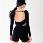 Faye Long Sleeve Cutout Suit In Black