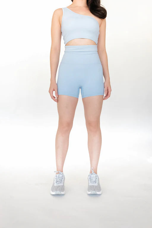 Purpose Recycle High Rise Shorts - Sky Blue